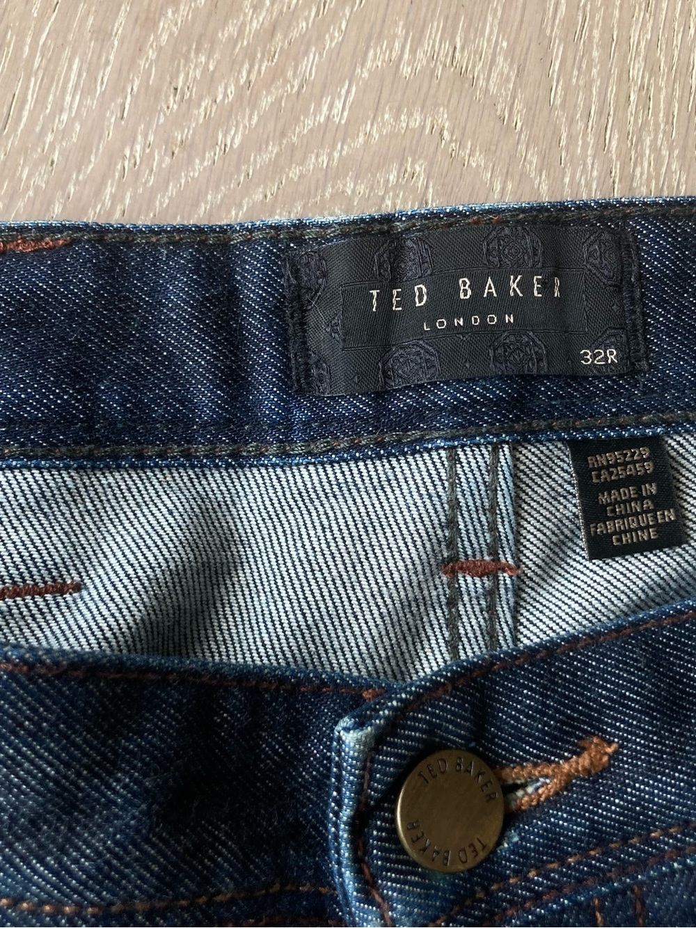Ted Baker Men's Dark Blue Denim Slim Straight Jeans